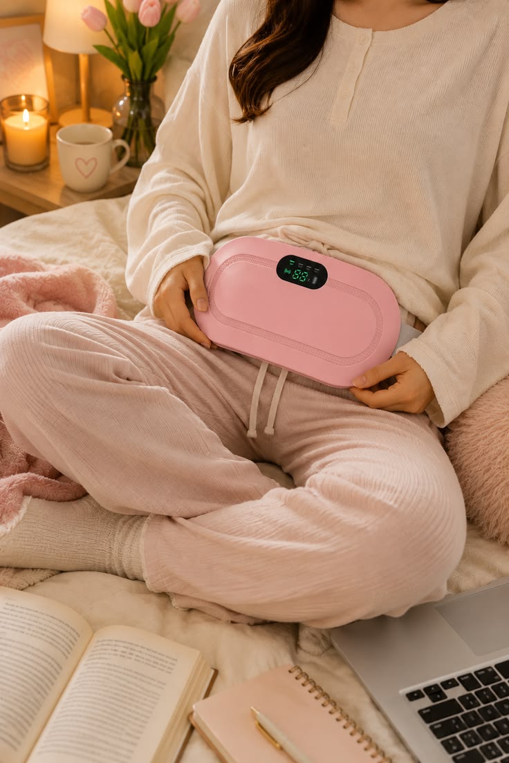 🌸 Smart Rechargeable Heating Belt – Portable Waist & Menstrual Pain Relief Pad